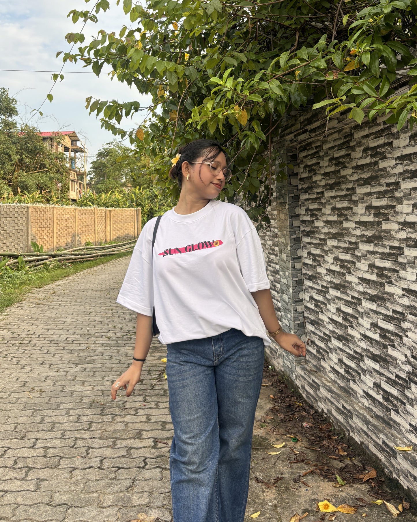 SUN GLOW SUNFLOWER Heavy Weight Oversized T-shirt