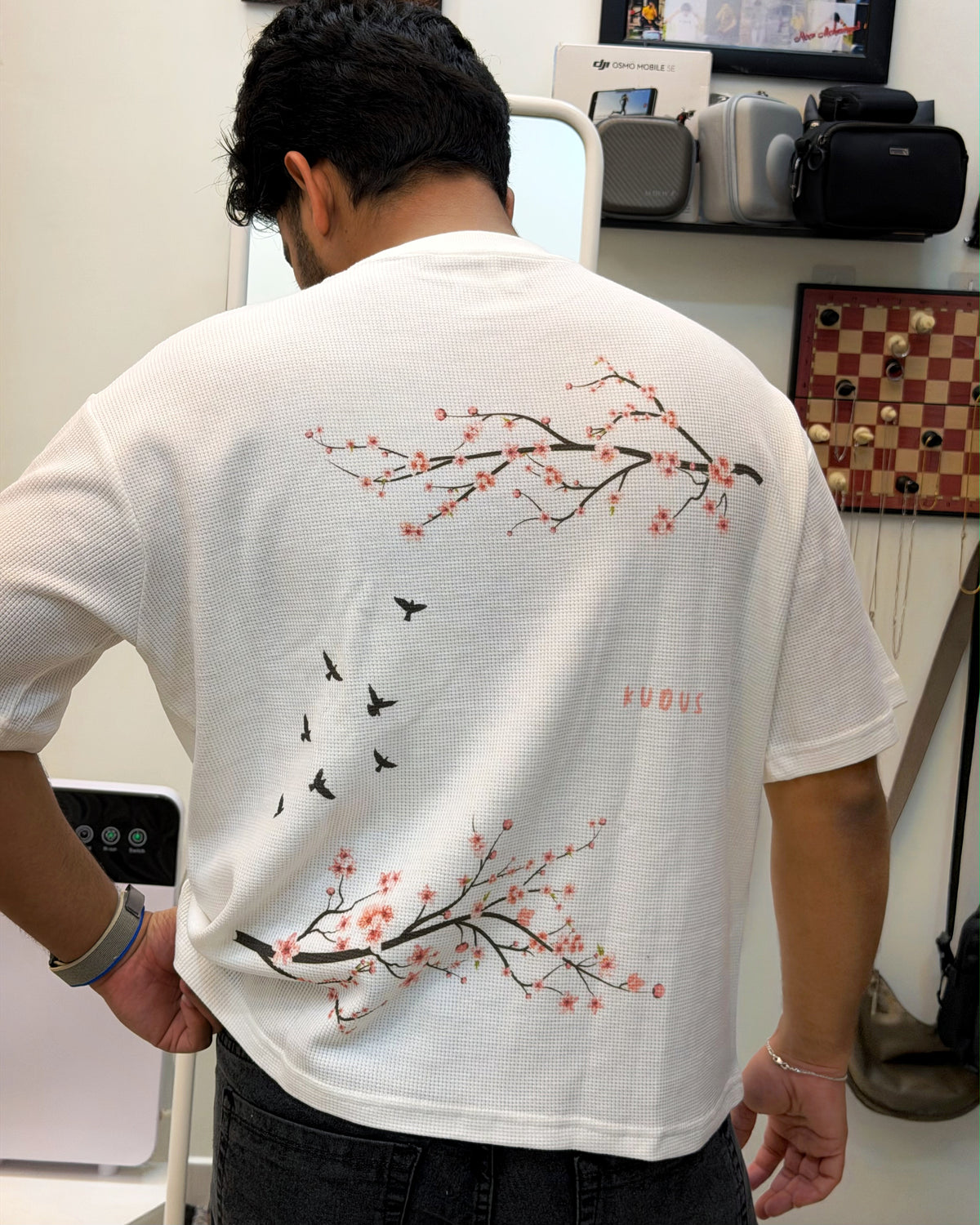 Blossom Half Sleeved Waffle Knit Tee
