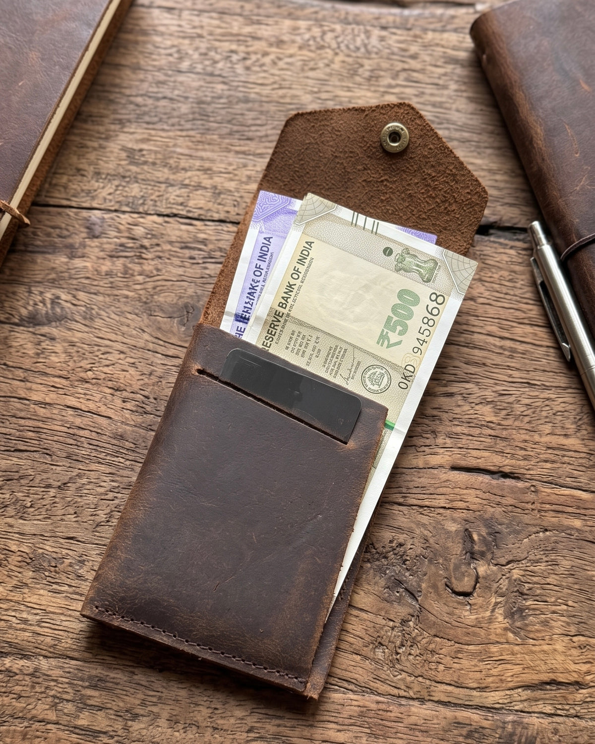 Slim Flip Genuine Leather Wallet [ No brandings/ No logos. Just What you needed a Leather Wallet ]