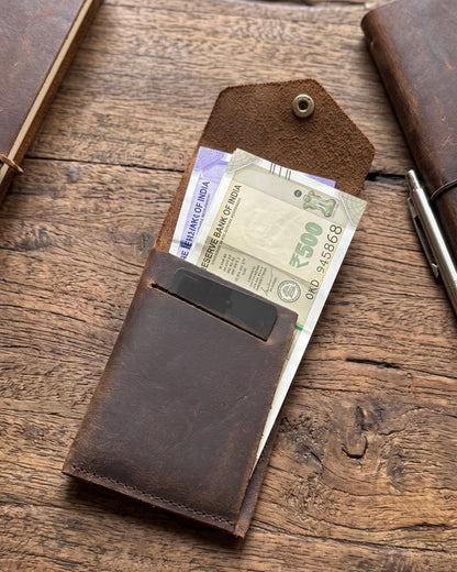 Slim Flip Genuine Leather Wallet [ No brandings/ No logos. Just What you needed a Leather Wallet ]