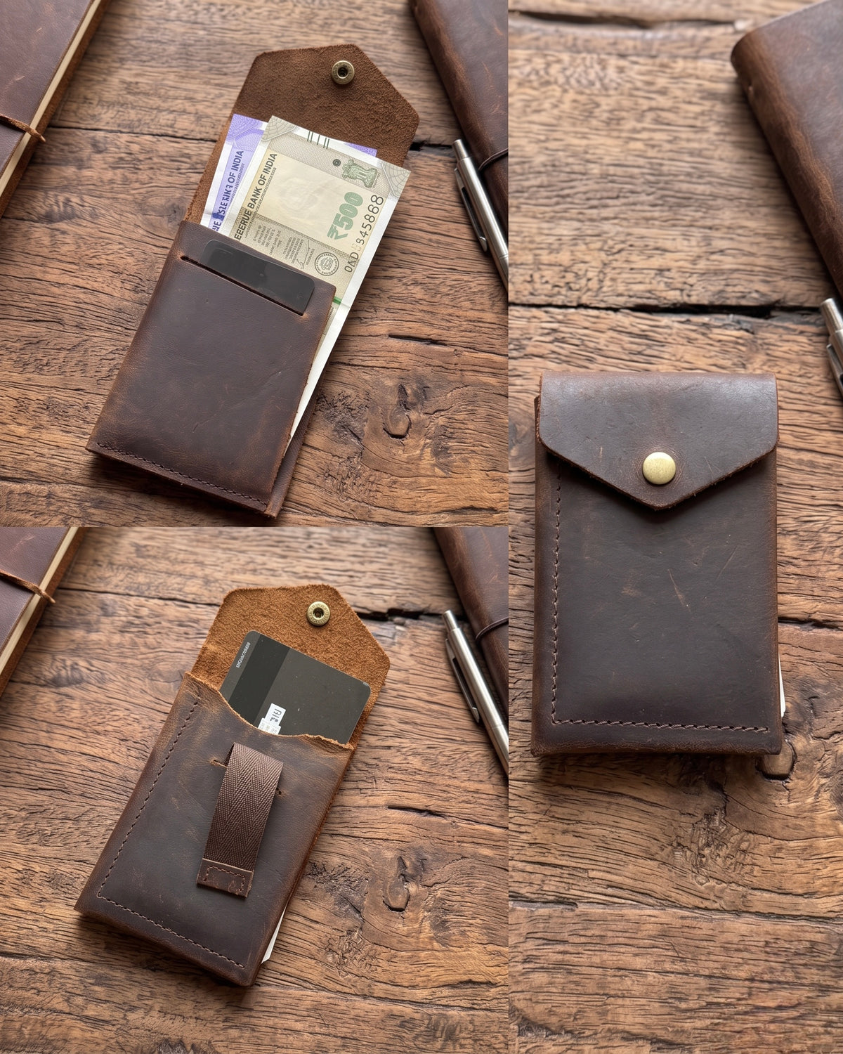 Slim Flip Genuine Leather Wallet [ No brandings/ No logos. Just What you needed a Leather Wallet ]
