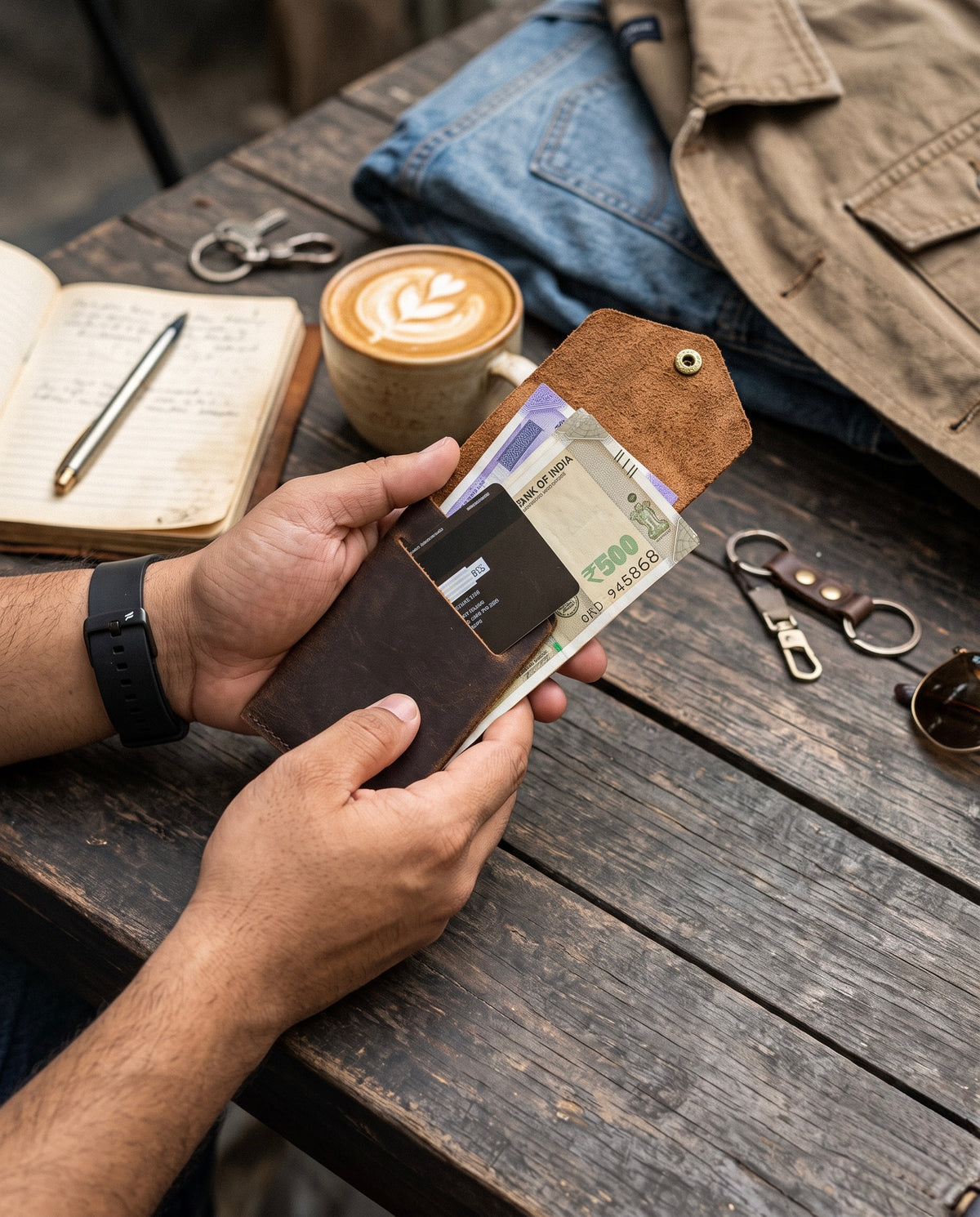 Slim Flip Genuine Leather Wallet [ No brandings/ No logos. Just What you needed a Leather Wallet ]