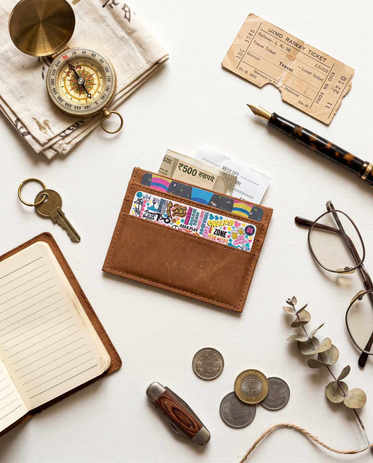 Genuine Leather - Tan Card Holder