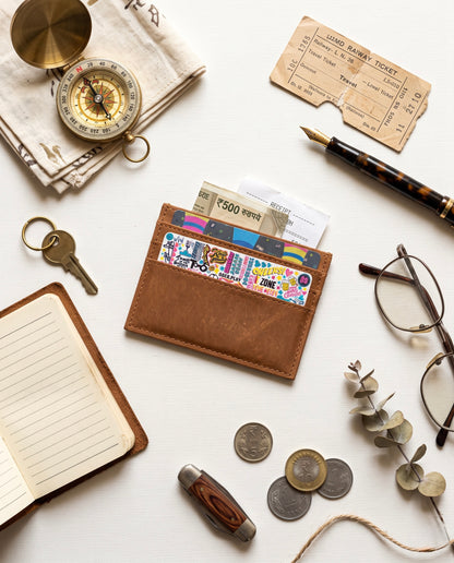 Genuine Leather - Tan Card Holder
