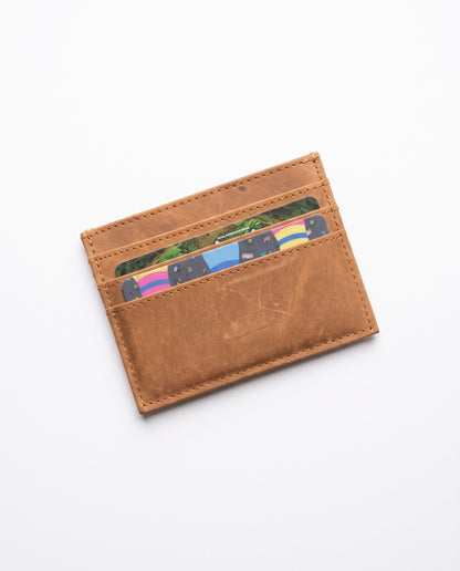 Genuine Leather - Tan Card Holder
