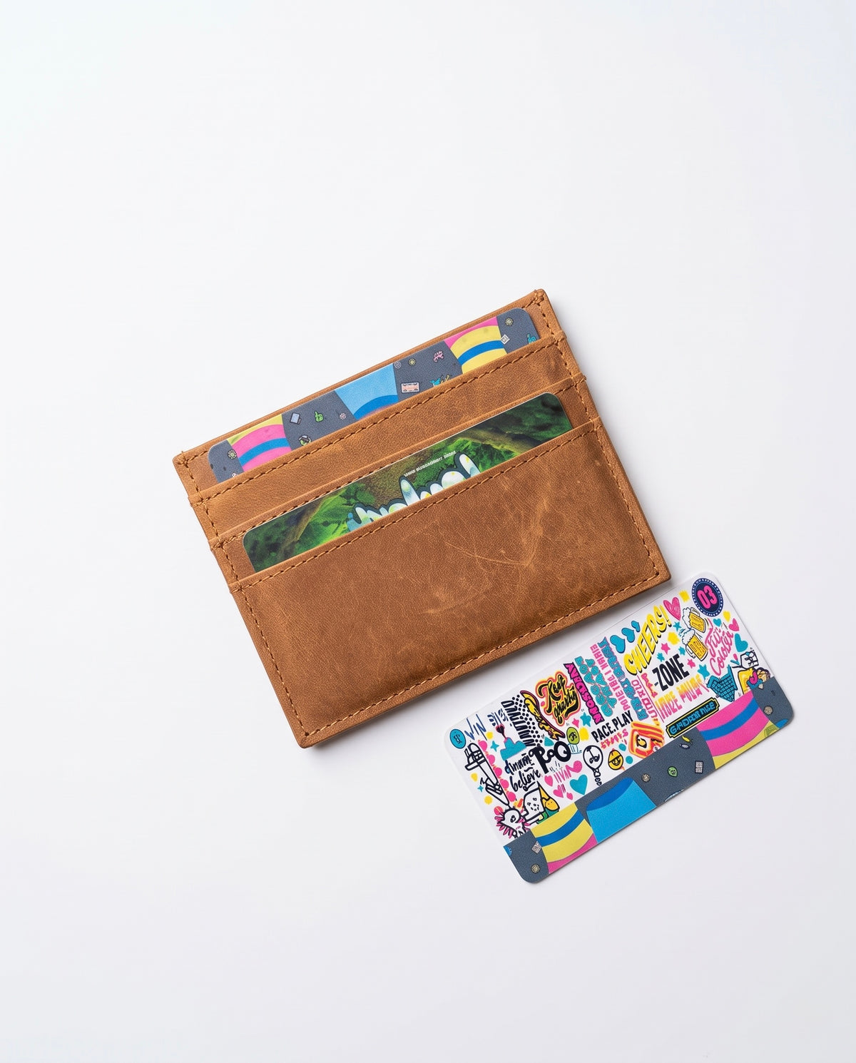 Genuine Leather - Tan Card Holder