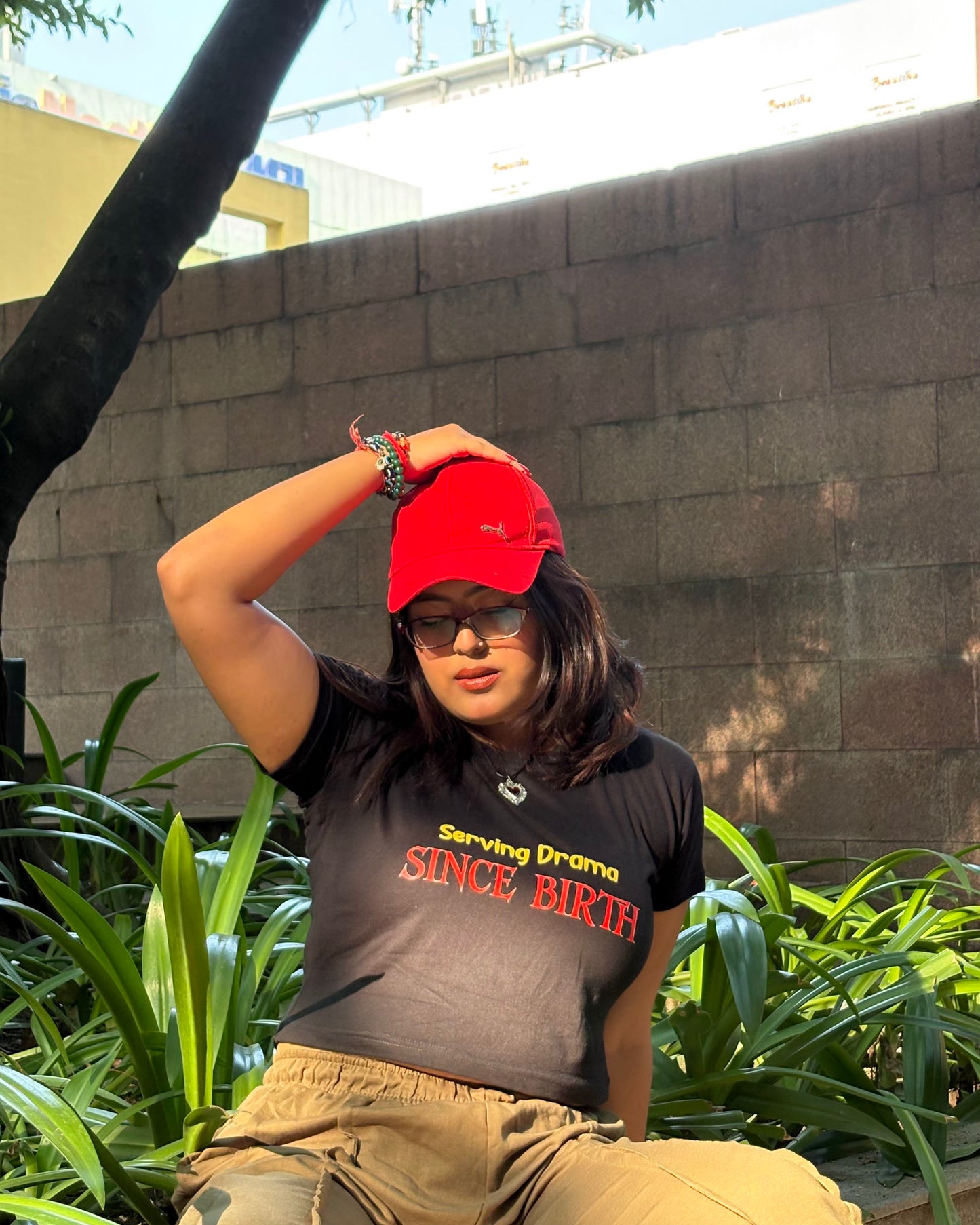 SERVING DRAMA SINCE BIRTH Crop Top