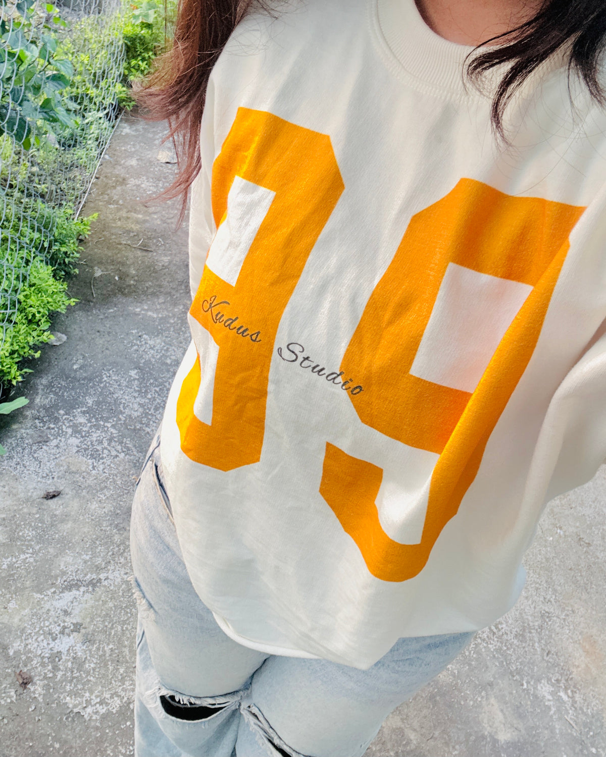 99 Boxy Fit Off White Tee [ Unisex ]