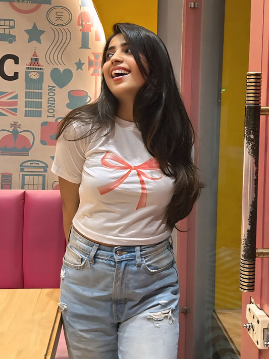 PINK BOW Crop Top
