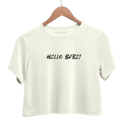 Hello Babe White Crop Top