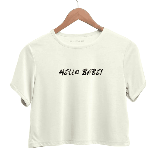 Hello Babe White Crop Top