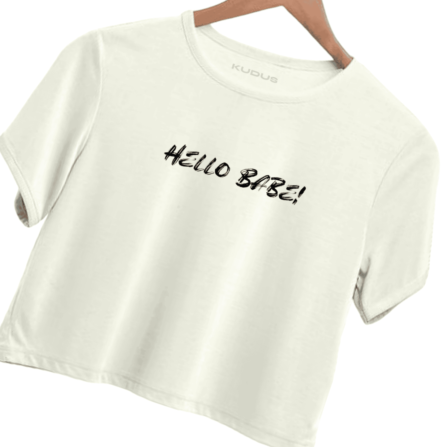 Hello Babe White Crop Top