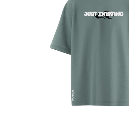 Just Existing Greyish Heavy Weight Oversized T-shirt
