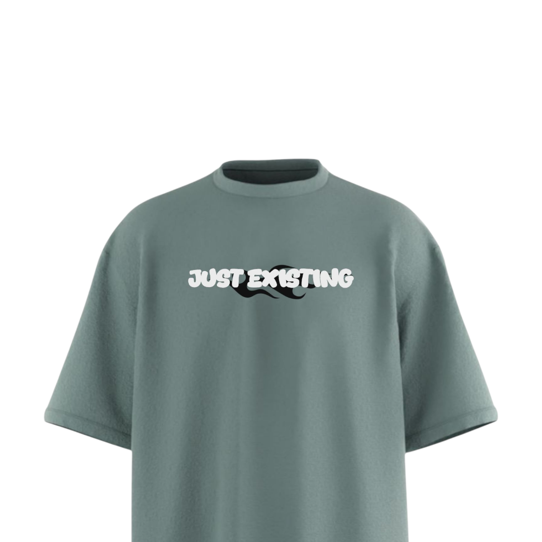 Just Existing Greyish Heavy Weight Oversized T-shirt