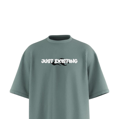 Just Existing Greyish Heavy Weight Oversized T-shirt