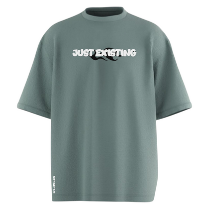 Just Existing Greyish Heavy Weight Oversized T-shirt