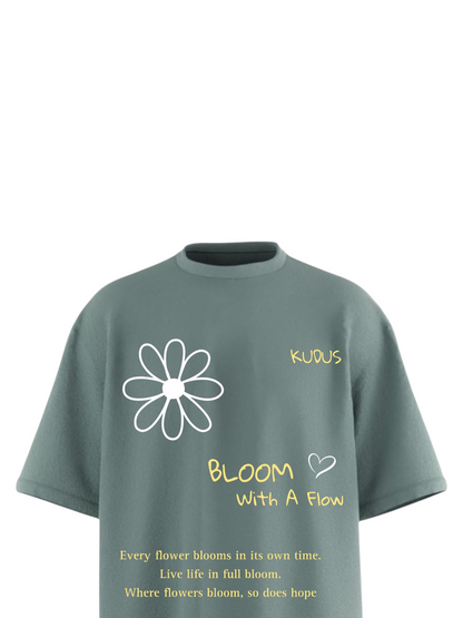 BLOOM WITH A FLOW Heavy Weight Oversized T-shirt