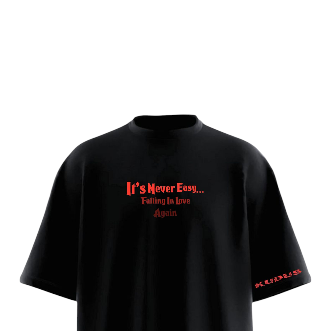 NEVER EASY FLAME HEAVY WEIGHT Oversized T-shirt