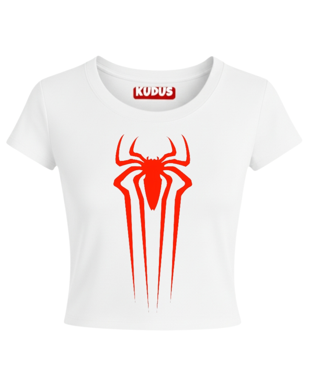 Spider White Crop Top