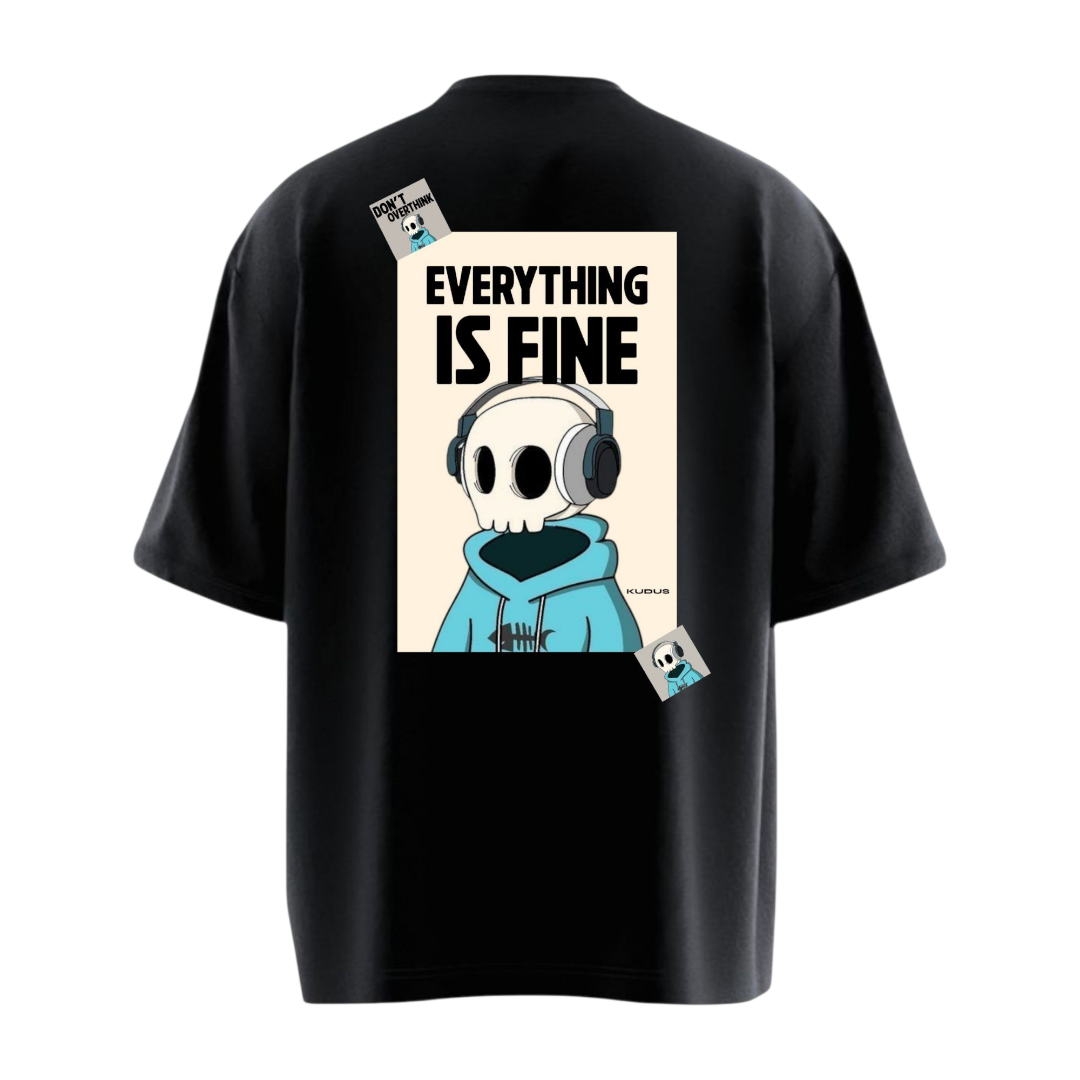 EVERYTHING IS FINE Heavy Weight Oversized T-shirt