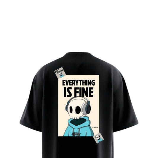 EVERYTHING IS FINE Heavy Weight Oversized T-shirt