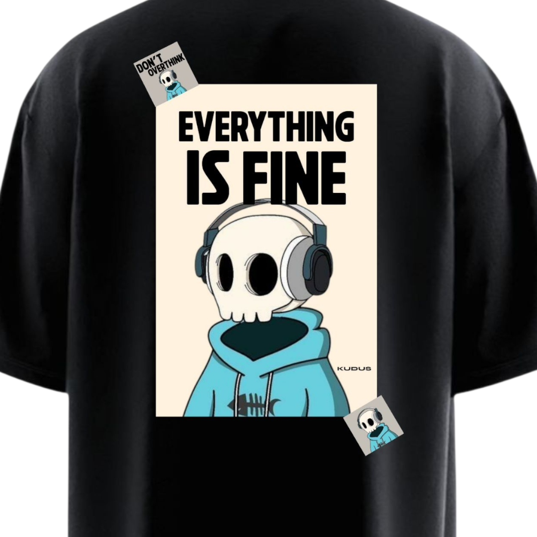 EVERYTHING IS FINE Heavy Weight Oversized T-shirt