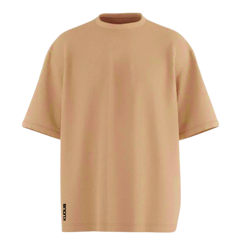 Everyday Classy Biege Solid Ultrasoft Oversized T-shirt