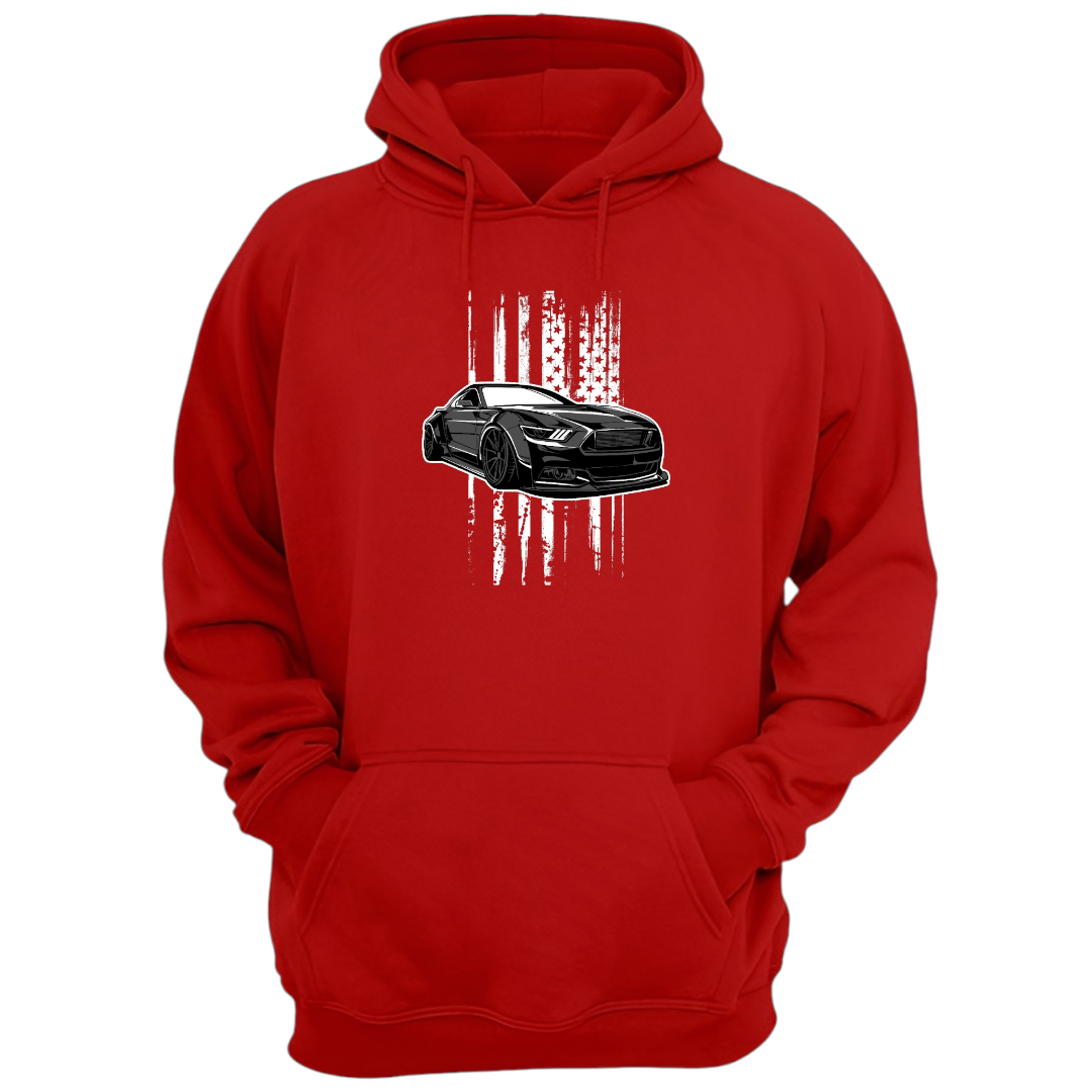 Car Printed Red Hoodie