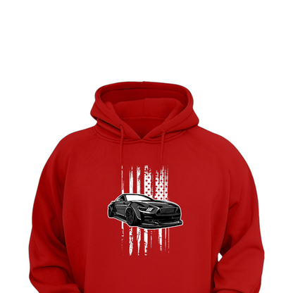 Car Printed Red Hoodie