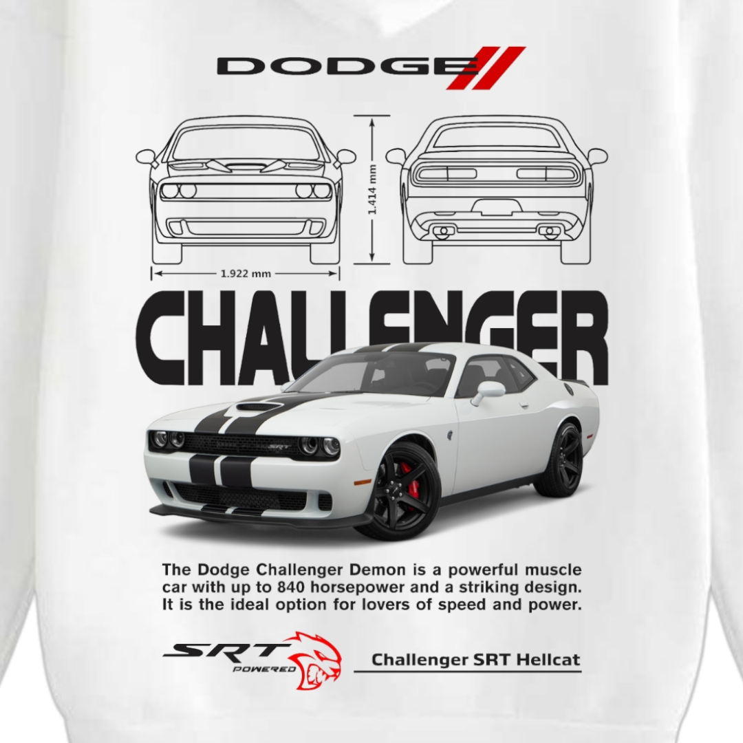 Dodge Challenger SRT White Hoodie