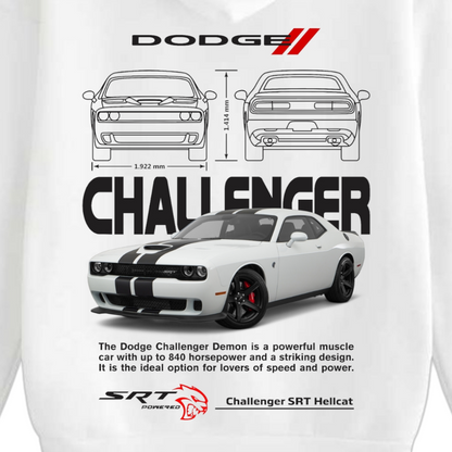 Dodge Challenger SRT White Hoodie