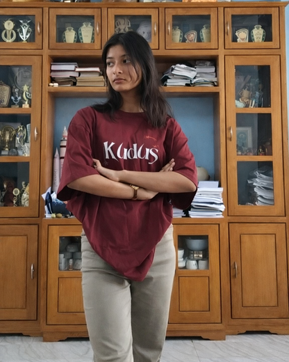 Moody Maroon Light Weight Oversized T-shirt // Money Never Cheats