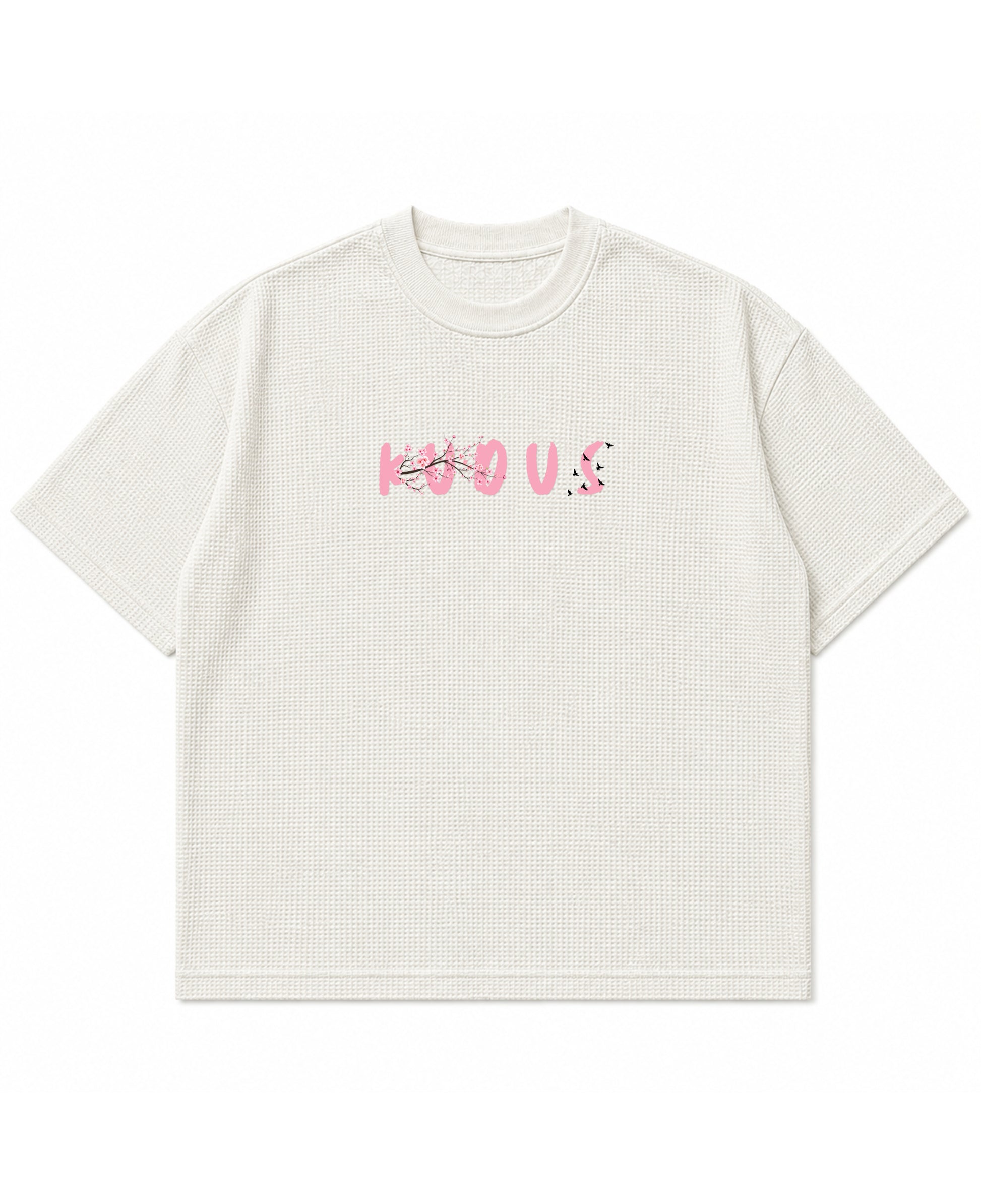 Off-white waffle boxy fit Front Design