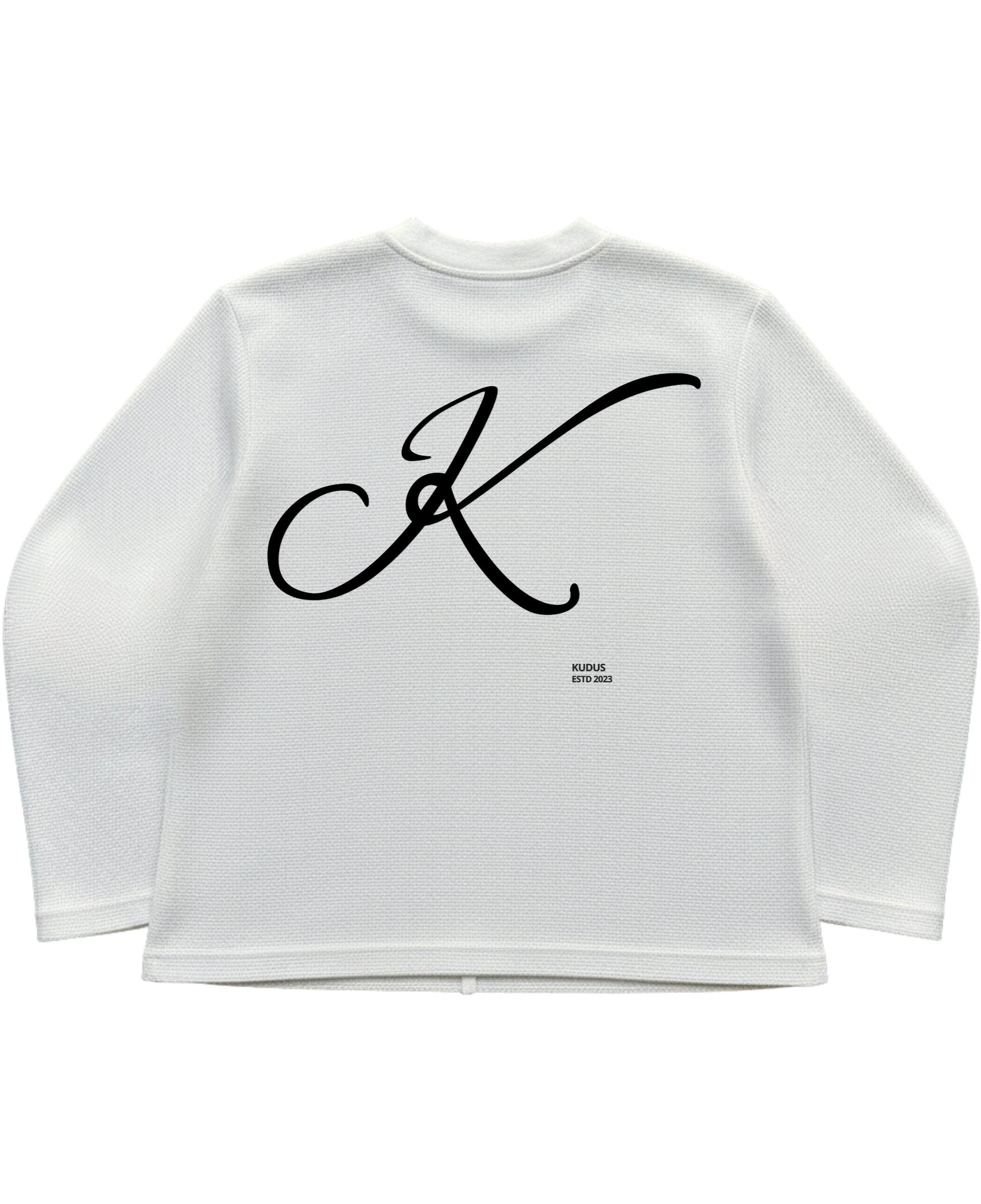Off-white waffle knit oversized full-sleeve Back Design