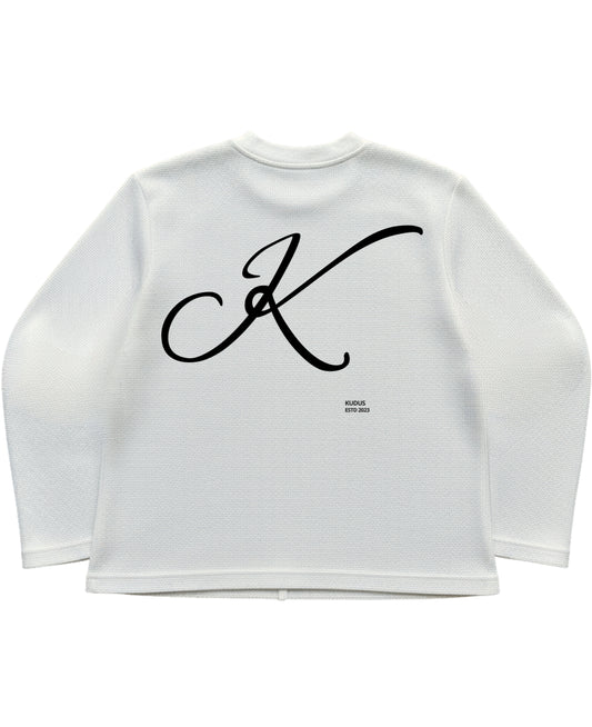 Off-white waffle knit oversized full-sleeve Back Design