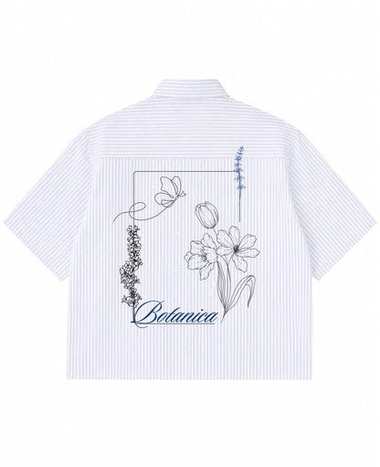 Blue Striped Oxford Boxy Shirt Back Design