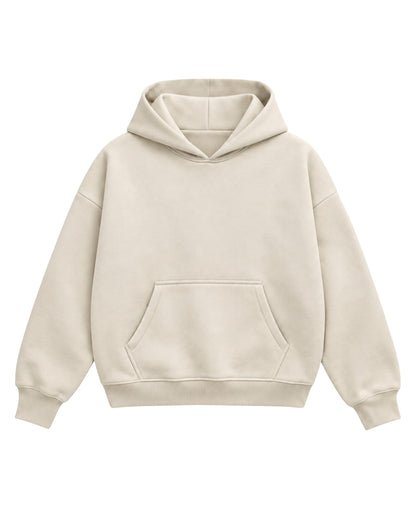 Cream Boxy Hoodie Front Design