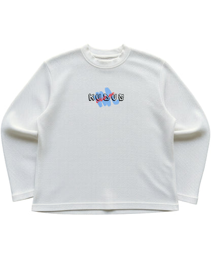 Off-white waffle knit oversized full-sleeve Front Design