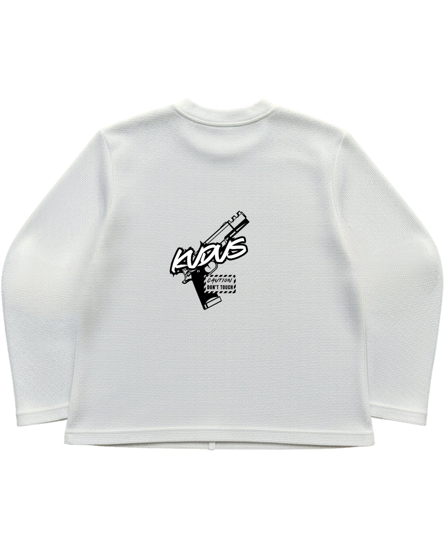 Off-white waffle knit oversized full-sleeve Back Design