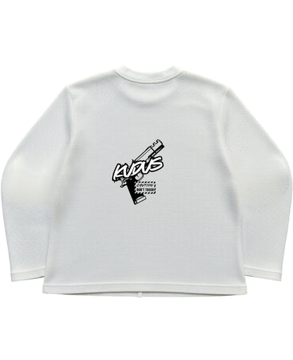 Off-white waffle knit oversized full-sleeve Back Design