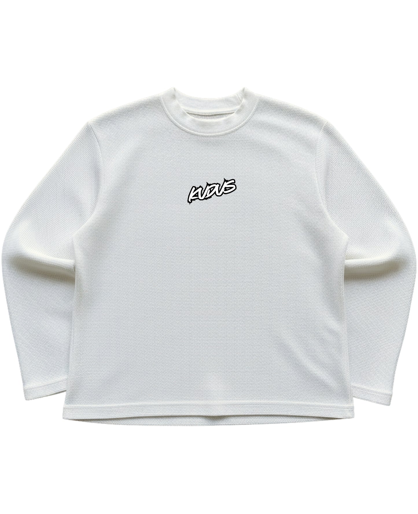 Off-white waffle knit oversized full-sleeve Front Design