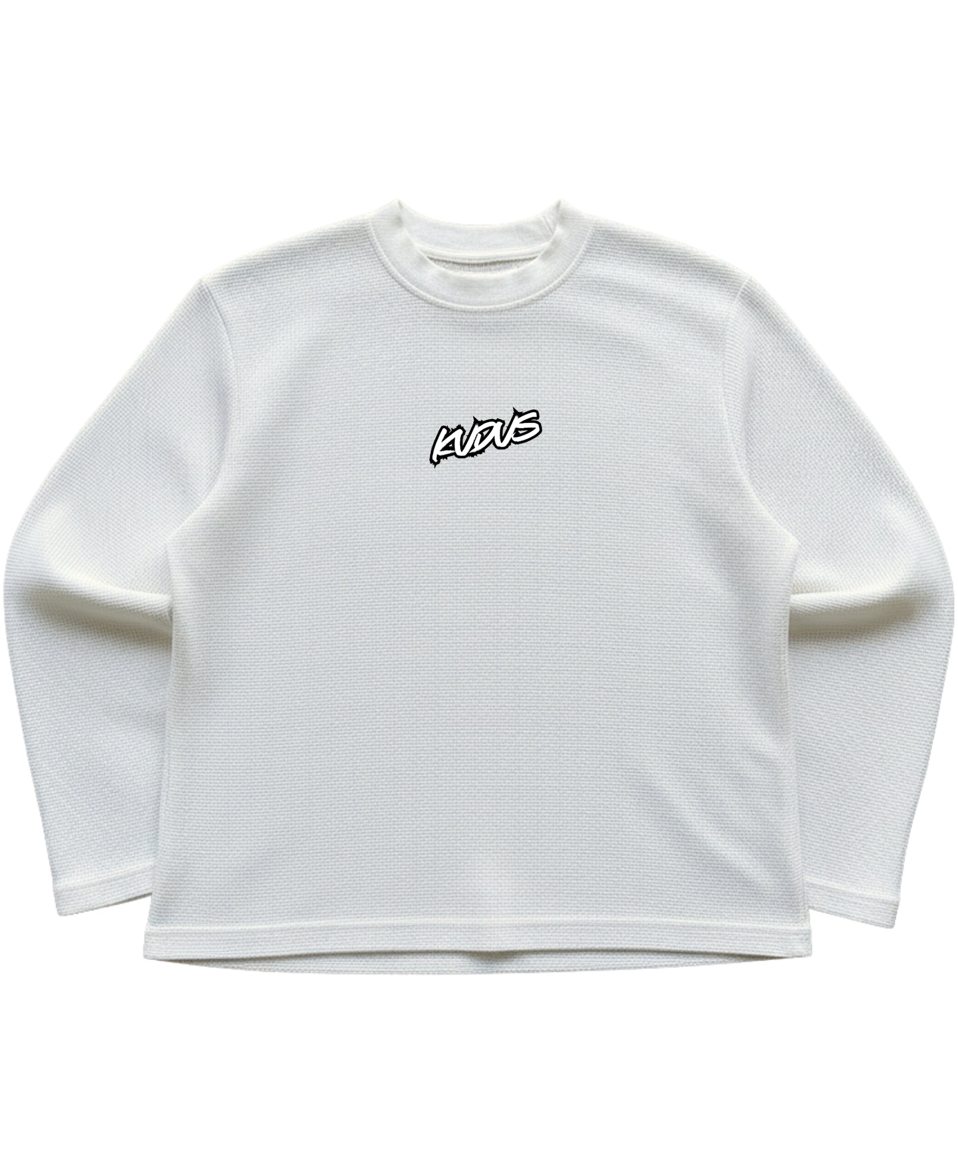 Off-white waffle knit oversized full-sleeve Front Design