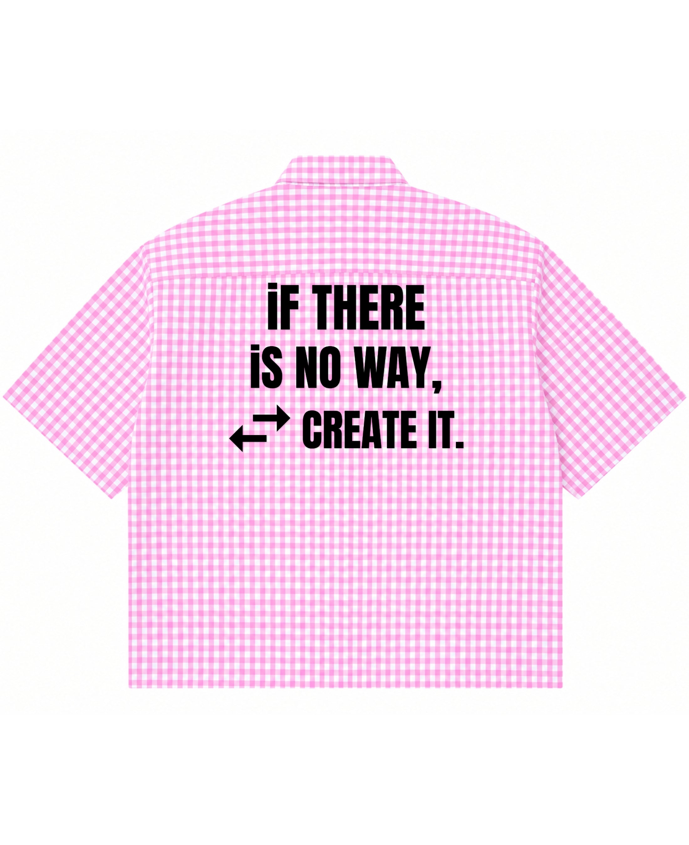 Pink Gingham Oxford Boxy Shirt Back Design