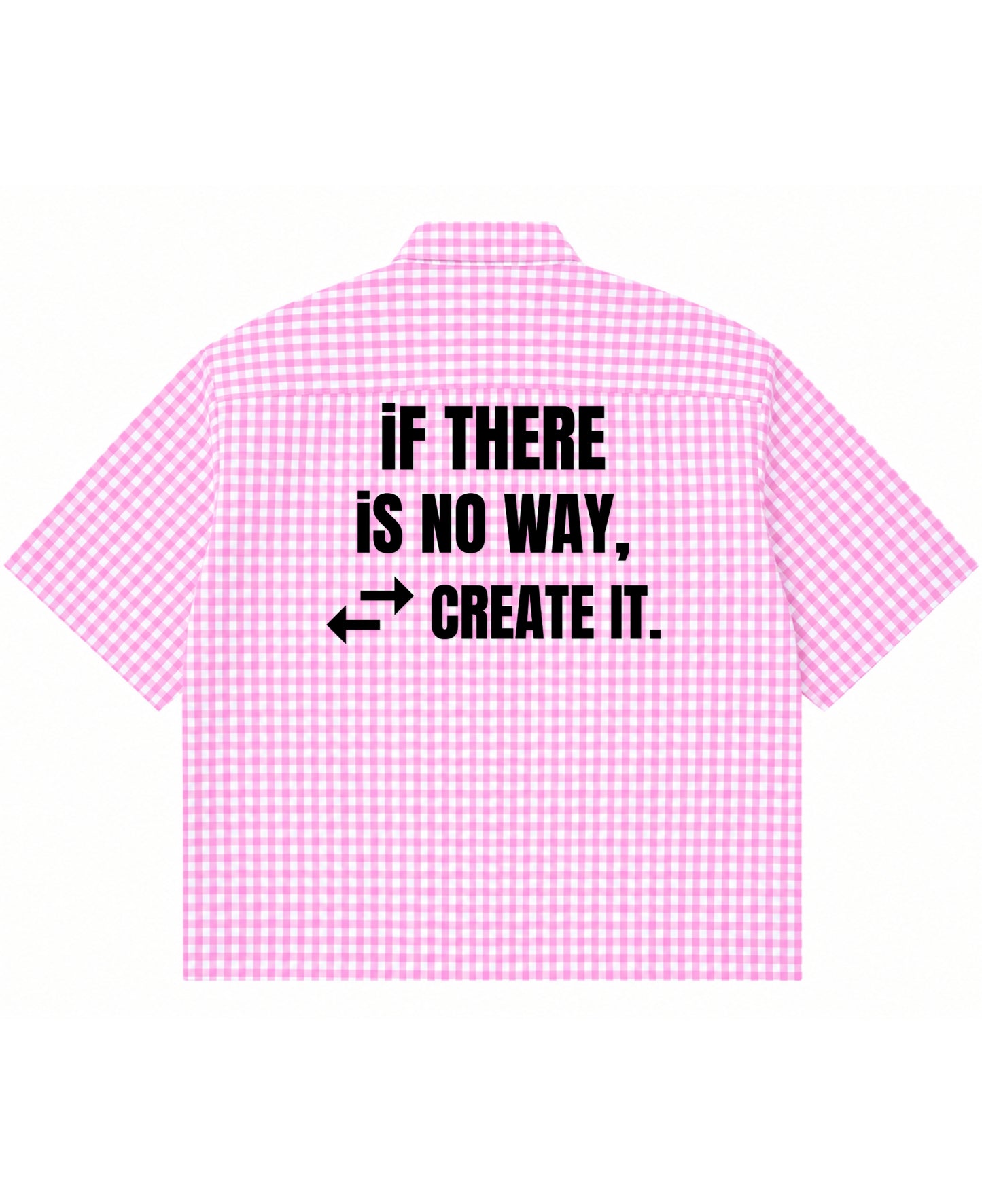 Pink Gingham Oxford Boxy Shirt Back Design