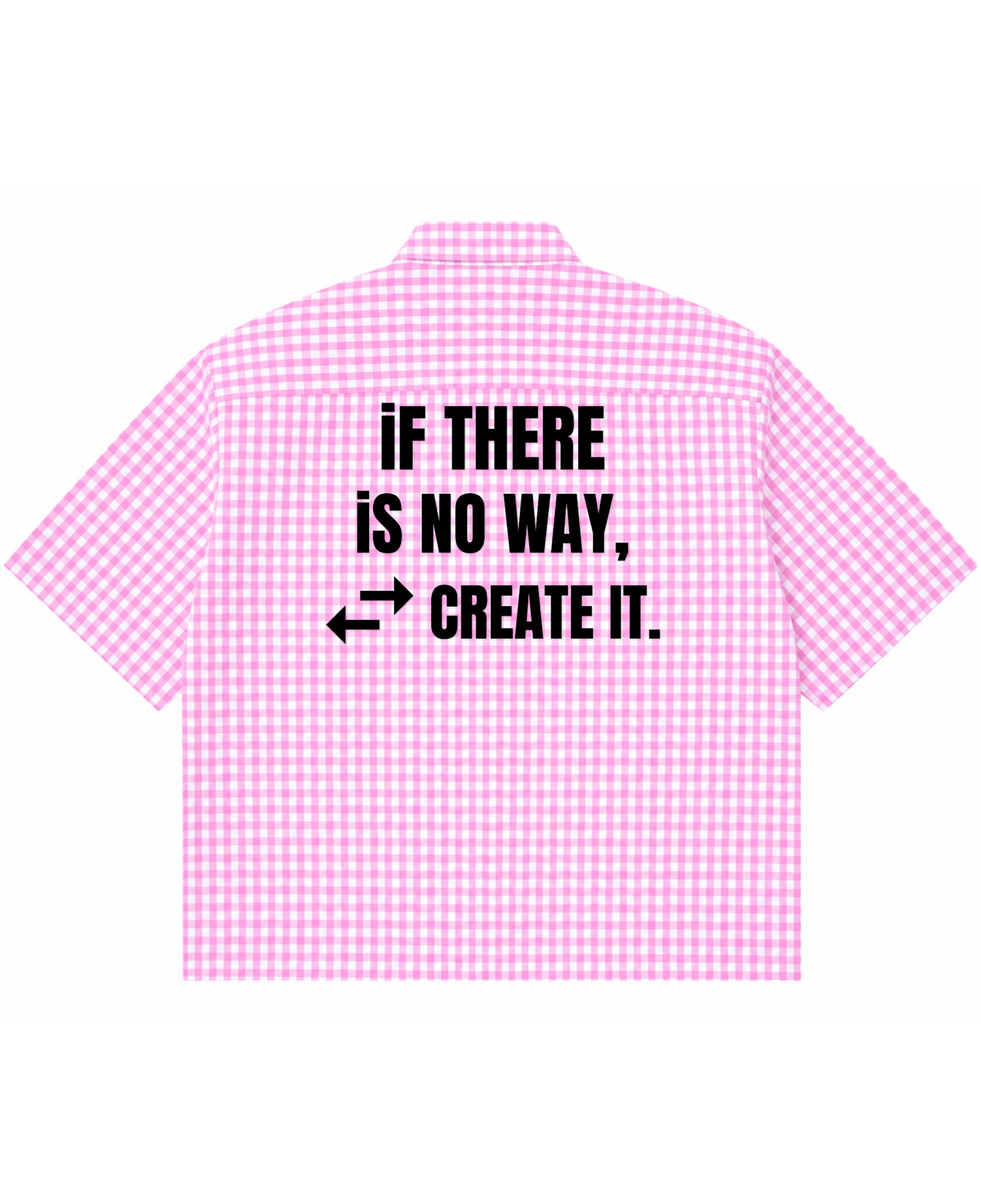 Pink Gingham Oxford Boxy Shirt Back Design