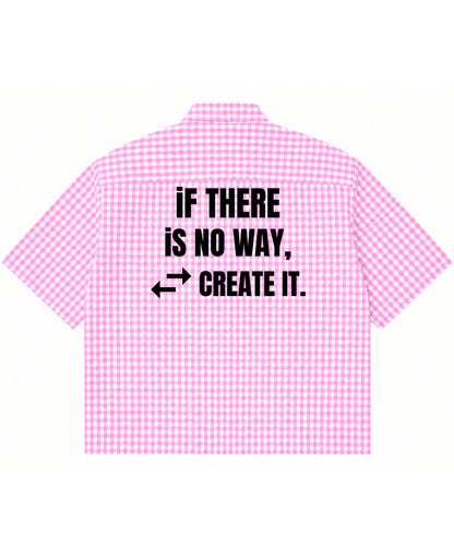 Pink Gingham Oxford Boxy Shirt Back Design