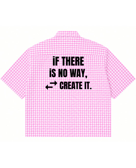 Pink Gingham Oxford Boxy Shirt Back Design