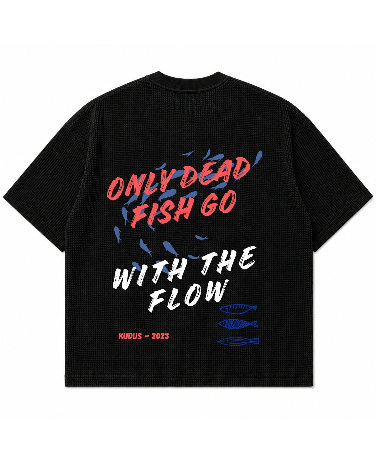 Black waffle boxy fit Back Design