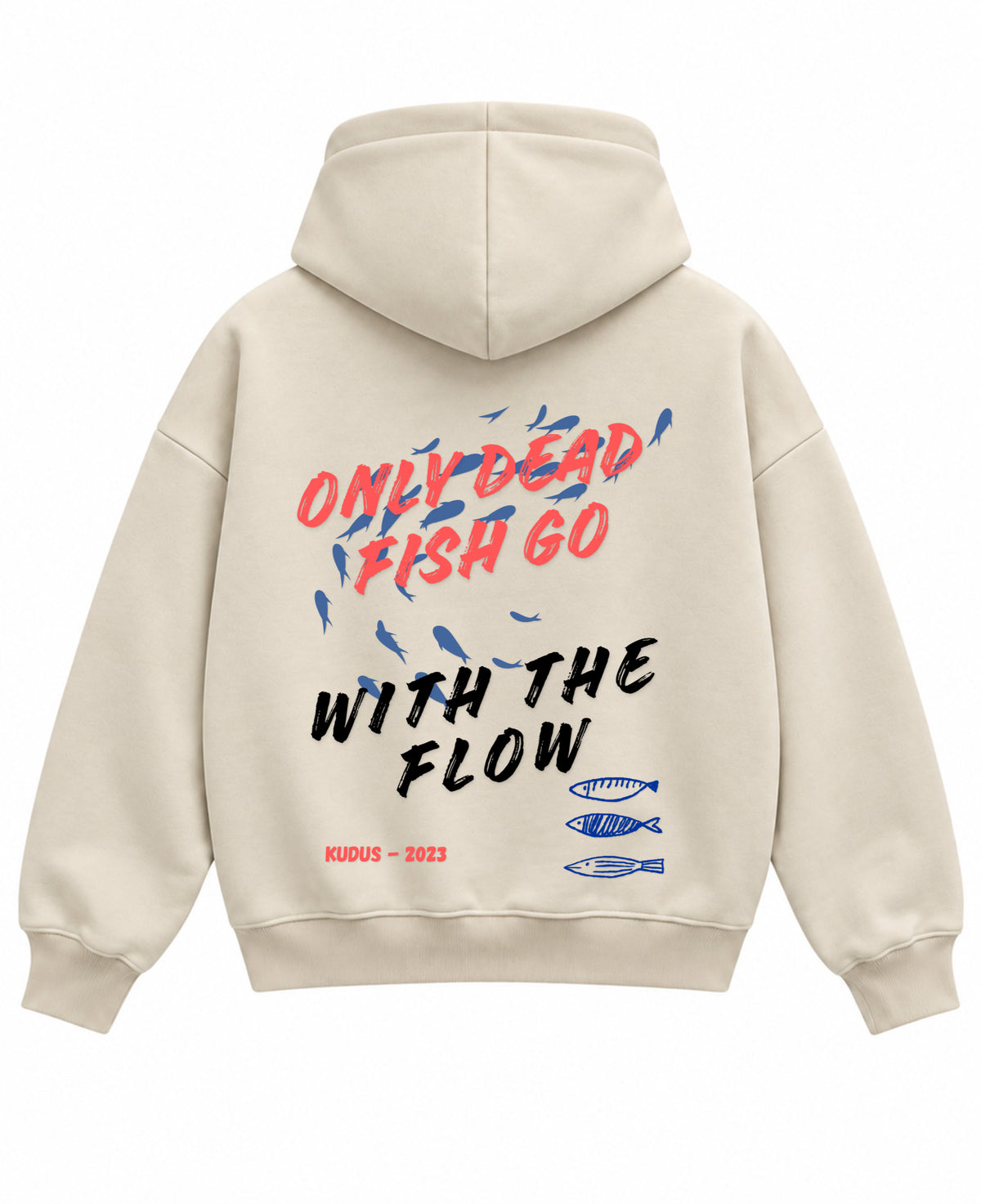 Cream Boxy Hoodie Back Design