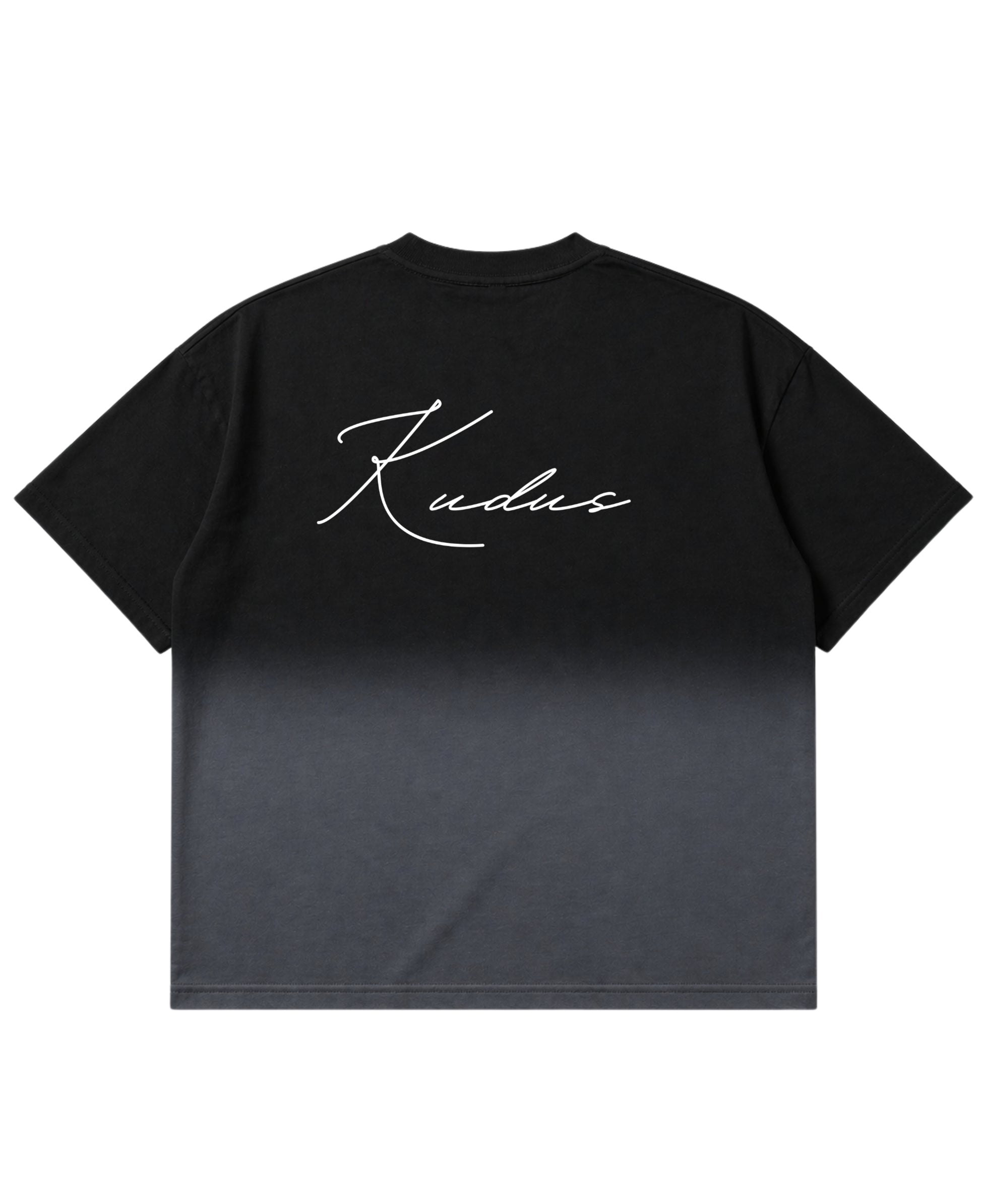 Black Ombré Wash Boxy Fit T-shirt Back Design
